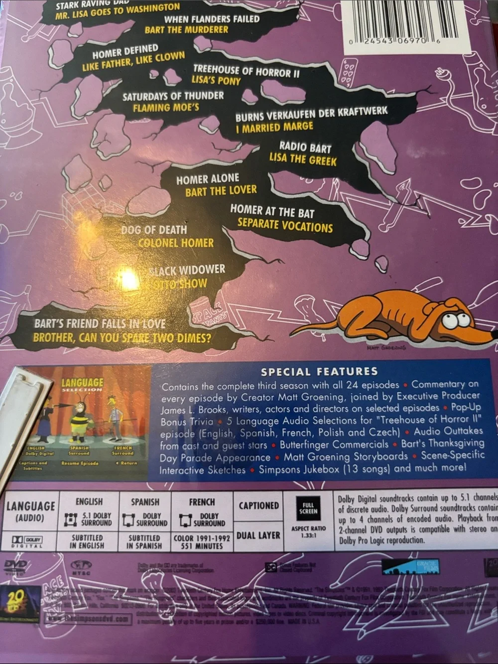 DV by Dolce Vita The Simpsons Complete Third Season Purple Collector's Edition